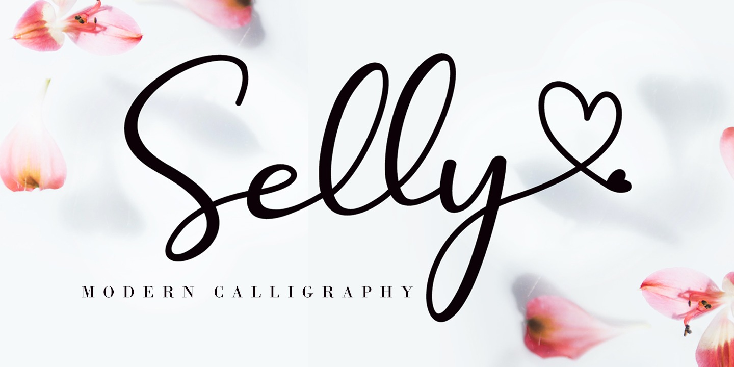 Пример шрифта Selly Calligraphy
